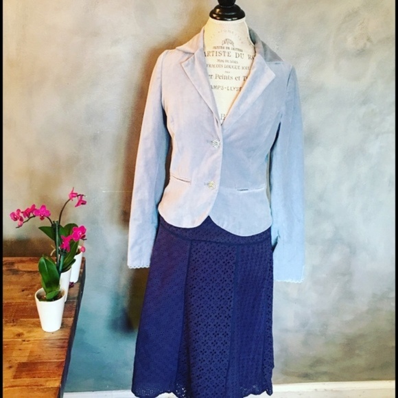 Tiffany Blue Velvet Blazer ladies Jacket - Picture 2 of 4